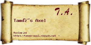 Tamás Axel névjegykártya
